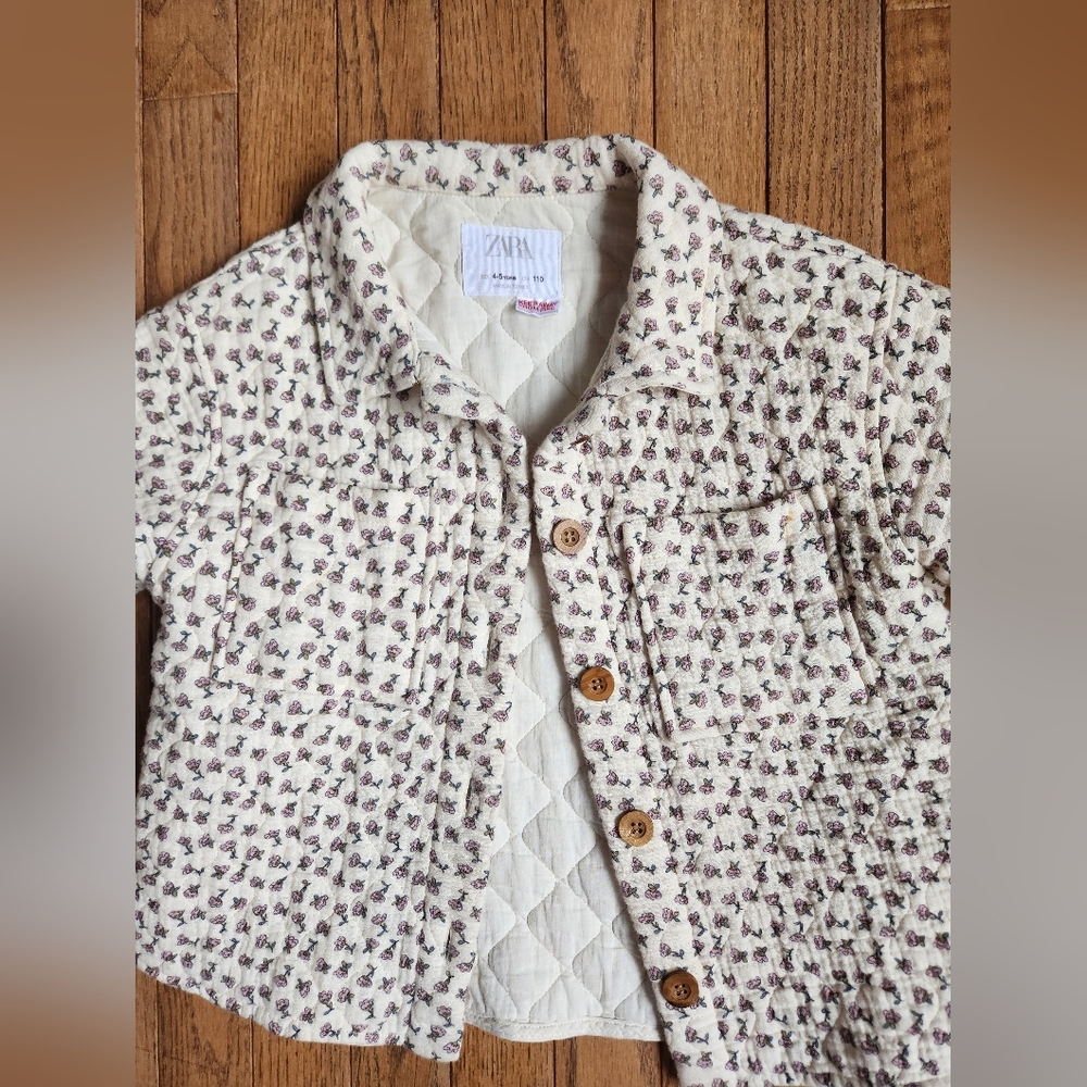 Zara Floral Patterned Quilted Jacket - Picture 3 of 3